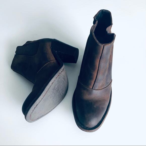 Anthro Jeffrey Campbell Women's 6 Leather Boho Bootie Brown - Picture 8 of 14